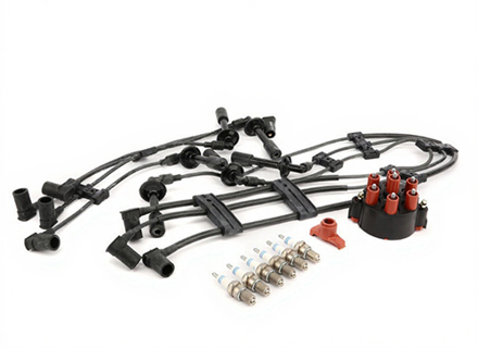 Kit d'allumage avec câbles haute tension, bougies, rotor et tête de distributeur pour Porsche 911 3.2L 1985-89 - 91160201103, 91160201203, 91160201120, 93060290202, 93060291900